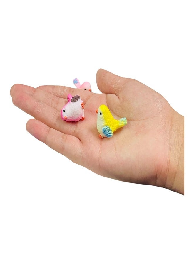 Kriwin Miniature Bird Figurines Set, Resin Made, Colourful Garden Decor for Plants, Terrarium, Dollhouse (Small, 4, Count) - Image 4