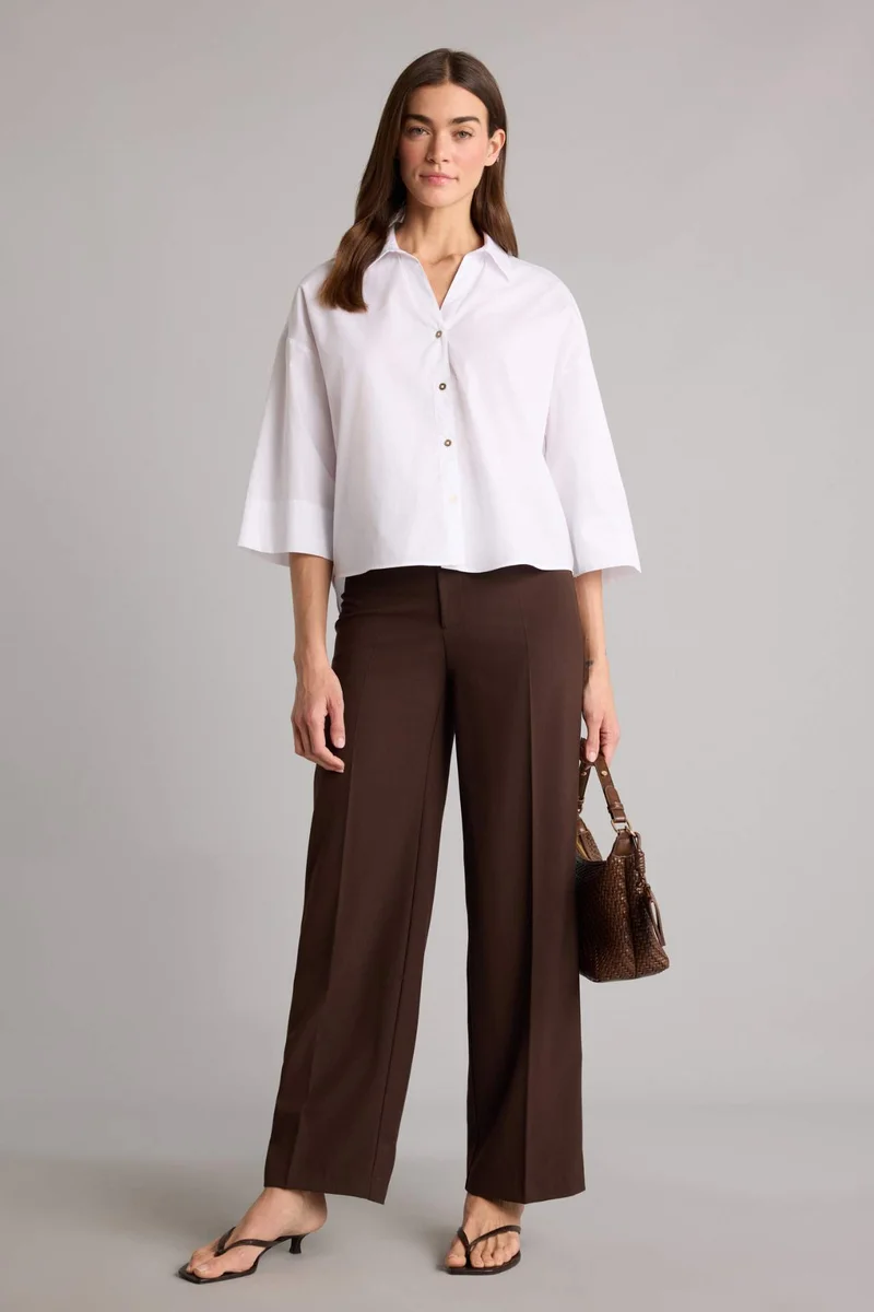 ديفاكتو Oversize Fit Shirt Collar Poplin Short Sleeve Shirt