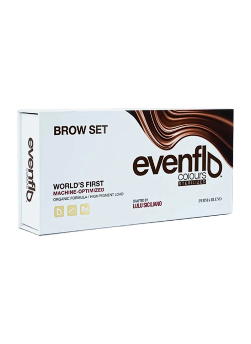 Perma Blend Evenflo Brow Set Premium Semi-Permanent Eyebrow Pigment For Natural, Long-Lasting Results 5X15Ml  - Image 1