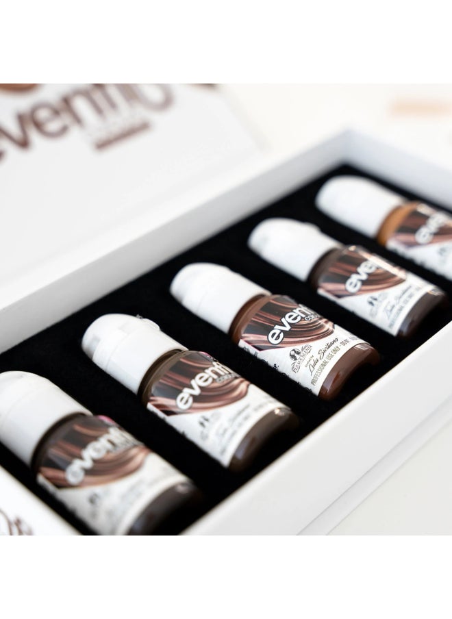 Perma Blend Evenflo Brow Set Premium Semi-Permanent Eyebrow Pigment For Natural, Long-Lasting Results 5X15Ml  - Image 2