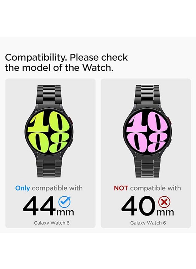 Spigen Modern Fit Band for Samsung Galaxy Watch 6 44mm Band Strap Premium 316L Stainless Steel - Black  - Image 2