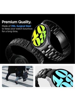 Spigen Modern Fit Band for Samsung Galaxy Watch 6 44mm Band Strap Premium 316L Stainless Steel - Black  - Image 4