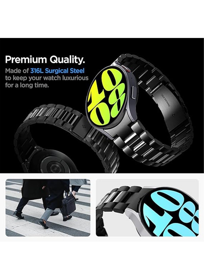 Spigen Modern Fit Band for Samsung Galaxy Watch 6 44mm Band Strap Premium 316L Stainless Steel - Black  - Image 4