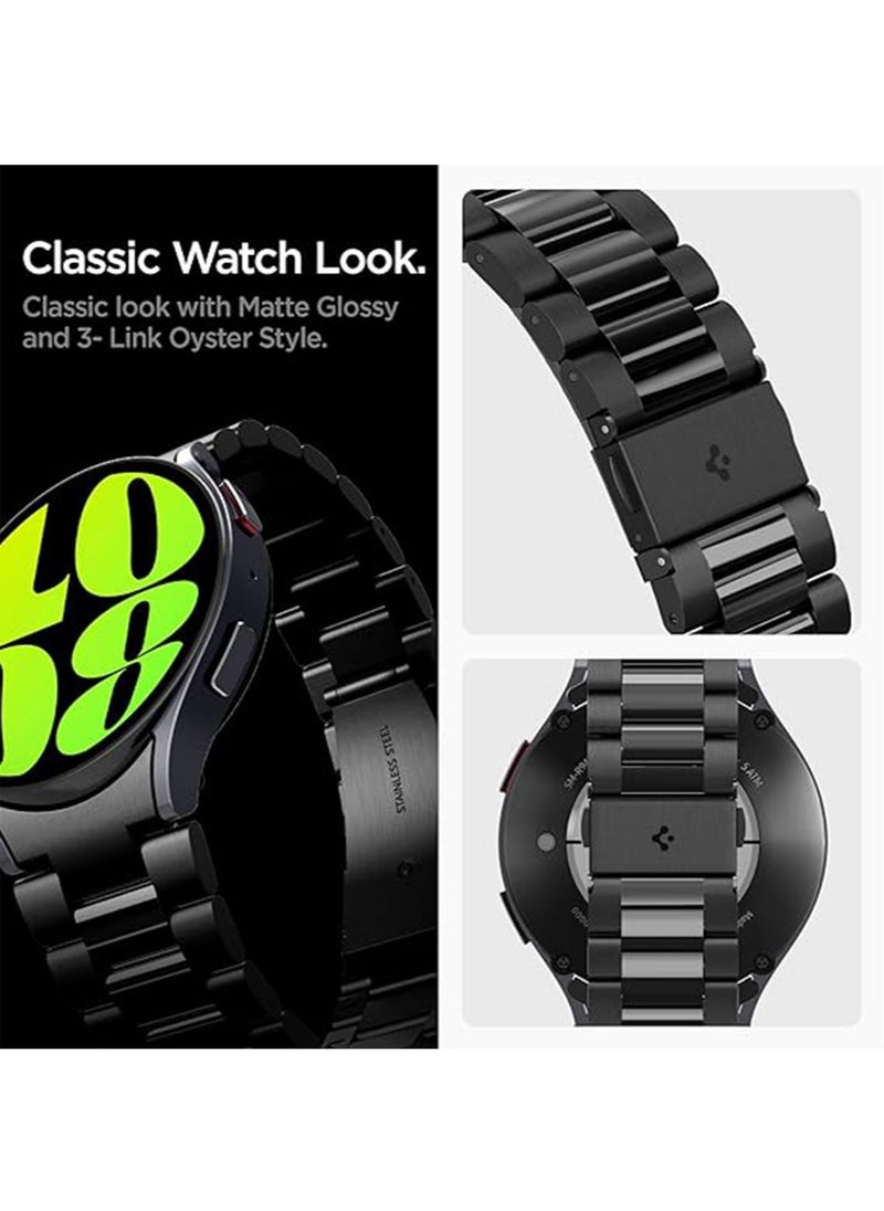 Spigen Modern Fit Band for Samsung Galaxy Watch 6 44mm Band Strap Premium 316L Stainless Steel - Black  - Image 5