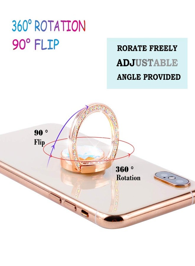 lenoup Glitter Artificial Diamond Rhinestone Kickstand Ring Holder for Women (Rose Gold) - Image 3