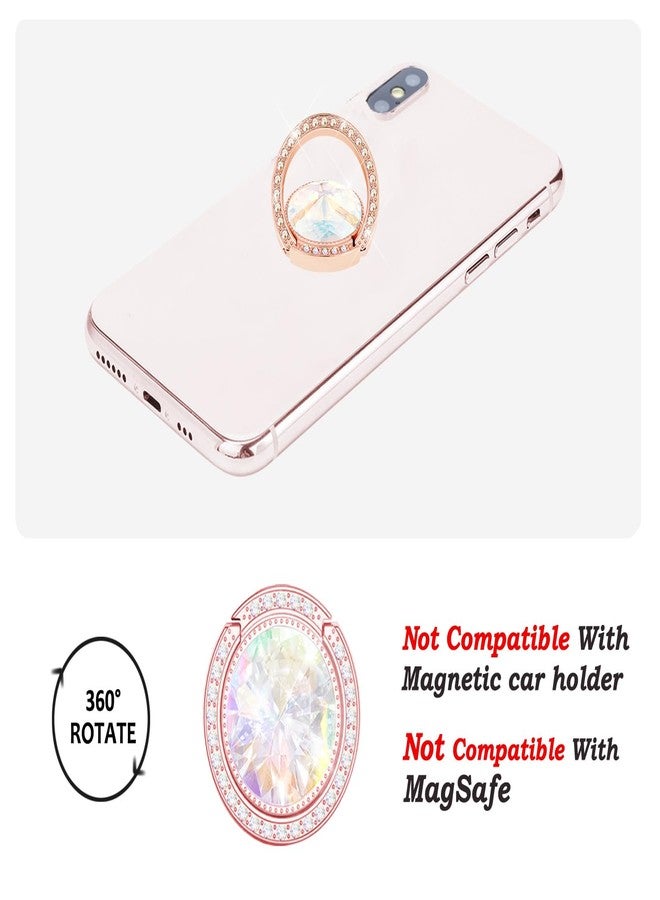 lenoup Glitter Artificial Diamond Rhinestone Kickstand Ring Holder for Women (Rose Gold) - Image 4