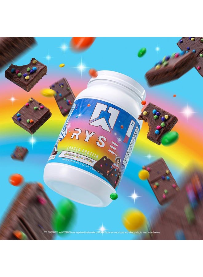 RYSE Up Supplements RYSE Loaded Protein Powder - Little Debbie Cosmic Brownie - 25g Whey Protein Isolate & Concentrate with Prebiotic Fiber & MCTs - Low Carb, Low Sugar, Digestive-Friendly - 54 Servings / 4 lb Tub - Image 5