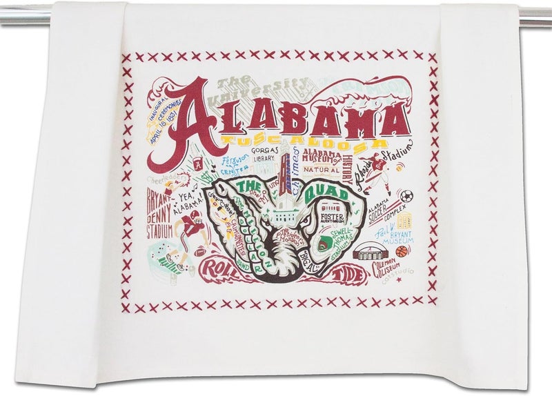 Catstudio Dish Towel, University of Alabama Crimson Tide Hand Towel - Collegiate Kitchen Towels for Alabama Fans for Graduation, Game Day, Alums and Parents - Image 1