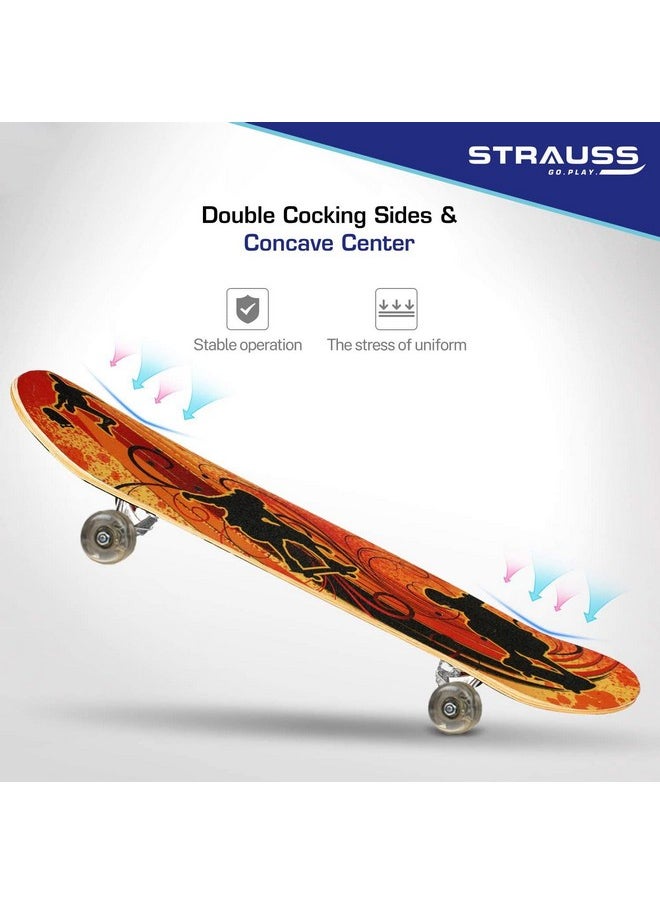 STRAUSS - Bronx Yb Lightweight Skateboard With Unique Graphics|31 X 8 Inches With 8 Layer Maple Deck With High Density & Non-Slip Waterproof Grip Tape|2 Inch Pu Wheels|Smooth Ride|For 8 Years And Above - Image 1