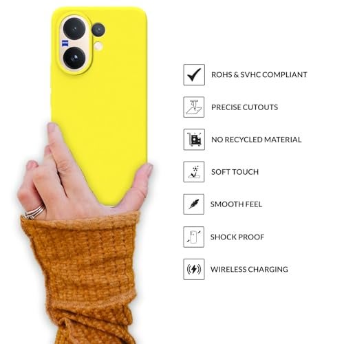 SPRIG Compatible with Vivo V60 Premium SilkTone Back Cover Drop Tested Shock Proof Mobile Case for Men, Women, Boys and Girls with Camera Protection (Shining Yellow) - Image 4