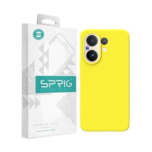 SPRIG Compatible with Vivo V60 Premium SilkTone Back Cover Drop Tested Shock Proof Mobile Case for Men, Women, Boys and Girls with Camera Protection (Shining Yellow) - Image 1