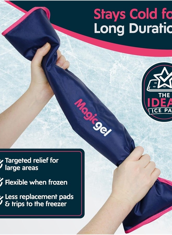 Magic Gel Extra Large & Reusable Ice Pack (15 x 23.5 inches, XL) for Maximum Back and Full Body Pain Relief from Injuries, Swelling, Bruises, Sprains | Ice Blanket for Sleeping & Physical Therapy | By Magic Gel  - Image 4