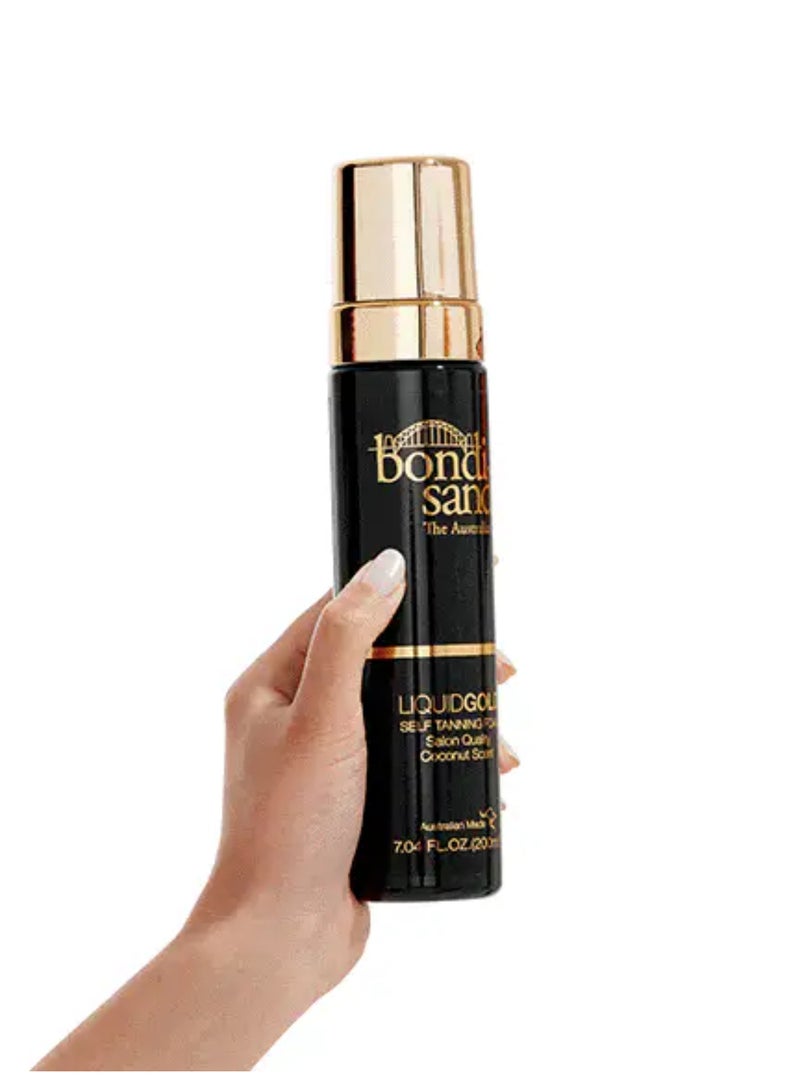 BONDI SANDS Radiant Liquid Gold Self Tanning Foam - Creates a Streak-Free, Sun-Kissed Glow with a Luminous, Hydrating Finish (200 ml) - Image 2