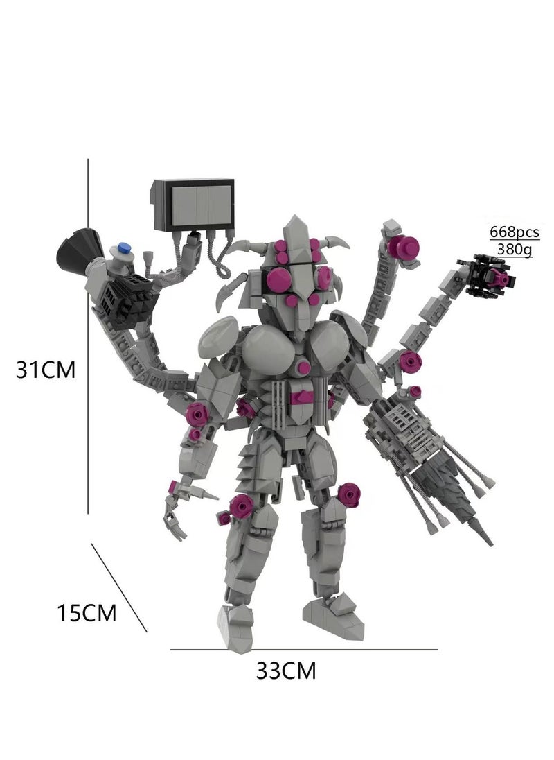 General - Man Toy Building Blocks 668Pcs Anti Titan Void Monster Plus Toy Ideas Toys Battle Horror Game Model Ideas Toys Gifts for Adult & Kids - Image 1