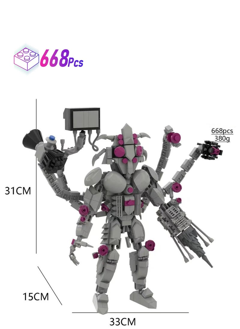 General Man Toy Building Blocks 668Pcs Anti Titan Void Monster Plus Toy Ideas Toys Battle Horror Game Model Ideas Toys Gifts for Adult & Kids  - Image 1