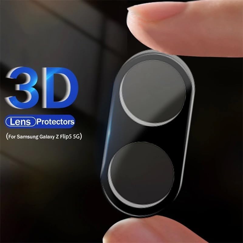 WonReza Back Camera Glass Protector for Samsung Z Flip 6 5G [3D Premium] Camera Lens Protector Guard (Black) - Image 4