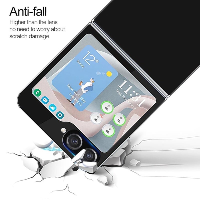 WonReza Back Camera Glass Protector for Samsung Z Flip 6 5G [3D Premium] Camera Lens Protector Guard (Black) - Image 3