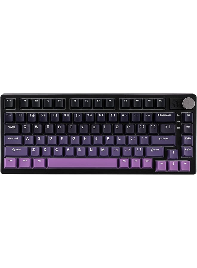 EPOMAKER He75 Mag Wireless Gaming Keyboard With Hall Effect Switch And Changeable Knob Module Rapid Fast Magnetic With Adjustable Trigger 2.4G/Bluetooth Rgb Backlit (Black Purple) - Image 1