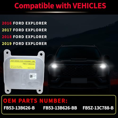 FAKAFY LED Headlight Module Replacement for FB53-13B626-B: 2016 2017 2018 2019 Ford Explorer Headlight Module - Headlight LED Module Replacement for FB5Z-13C788-B LED Headlight Unit Controller Part - Image 3
