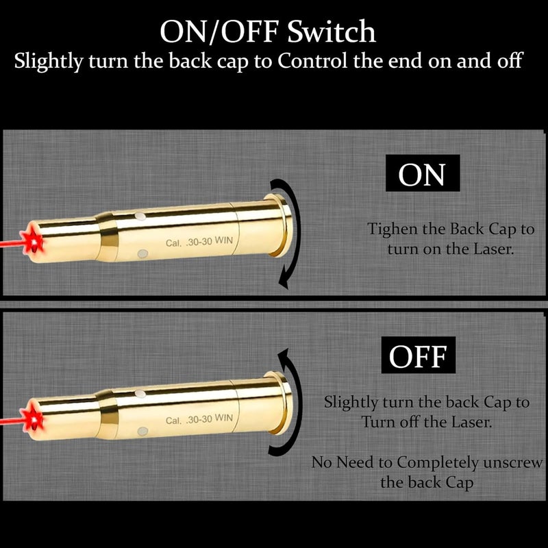 Gotical Red Dot 30-30 Win Laser Bore Sighter Boresight Hunting Tool 3030 Cartridge Bore Sight Red Laser - Image 3