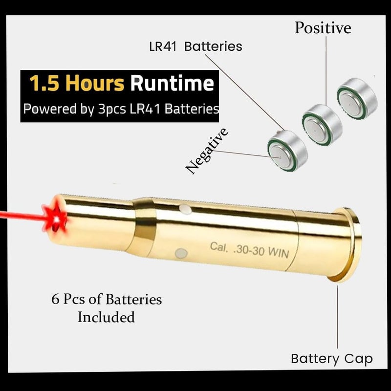 Gotical Red Dot 30-30 Win Laser Bore Sighter Boresight Hunting Tool 3030 Cartridge Bore Sight Red Laser - Image 5
