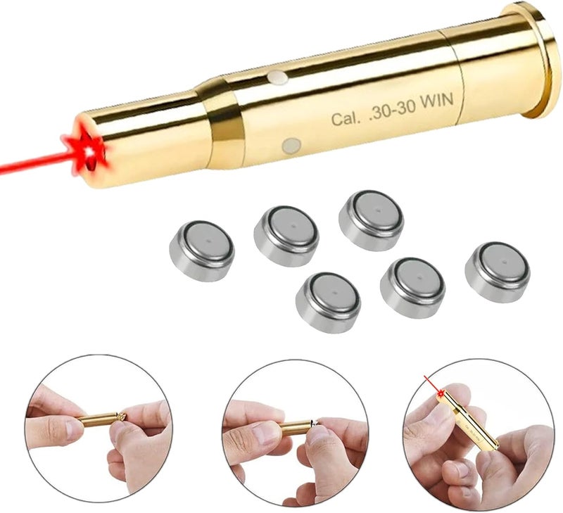 Gotical Red Dot 30-30 Win Laser Bore Sighter Boresight Hunting Tool 3030 Cartridge Bore Sight Red Laser - Image 2