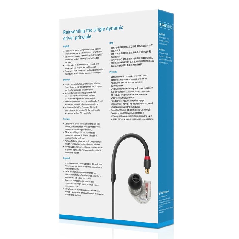 SENNHEISER Professional IE 100 PRO Dynamic In-Ear Monitoring Headphones, Clear - Image 4