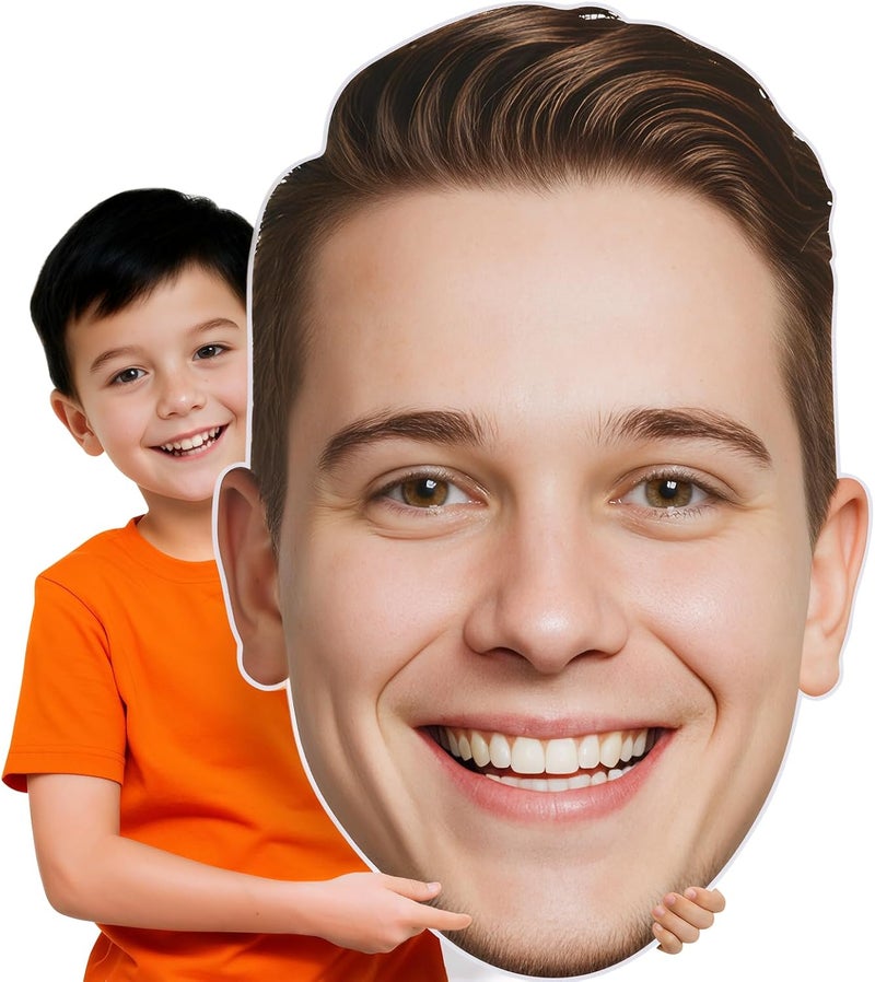 EnjoyView Big Head Cutout Custom 20 to 48 inch, Giant Face Sign Customize, Personalized Head for Graduation Birthday Party Decorations, Coroplast Board, 1 Piece - Image 1