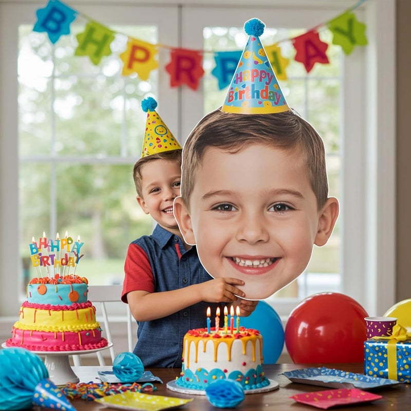 EnjoyView Big Head Cutout Custom 20 to 48 inch, Giant Face Sign Customize, Personalized Head for Graduation Birthday Party Decorations, Coroplast Board, 1 Piece - Image 4