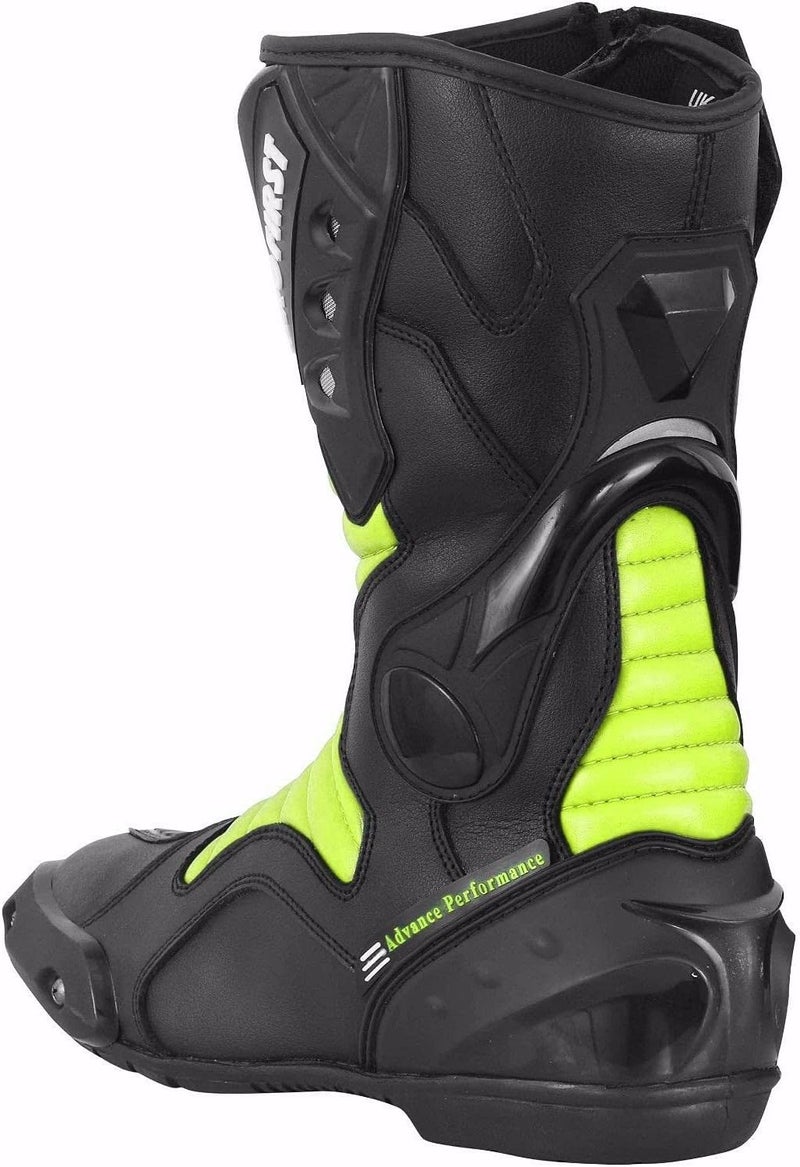 PROFIRST Waterproof Motorbike Leather Boots with Armored Protection - Green, Size 9 - Image 3