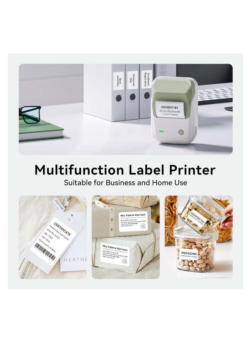 SOLARAE B1 Label Maker Machine, Thermal Label Printer, Bluetooth Label Maker, 2 Inch Label Maker with 2'' X1.18'' Labels, Supports Ios & Android and Pc, Easy To Use for Office, Home, Business, Holiday Present - Image 4