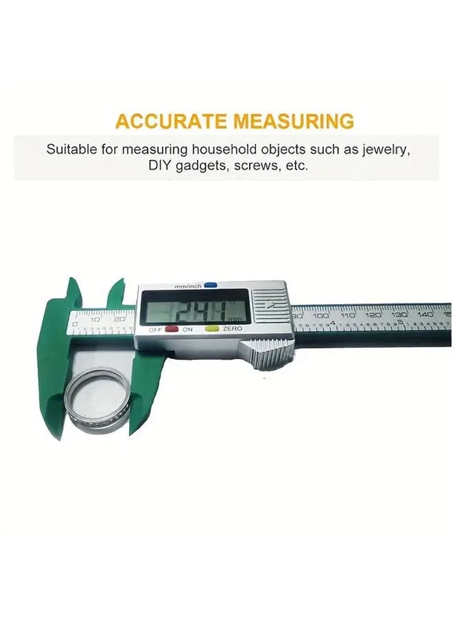 Green Digital Caliper 6 Inch LCD Screen 150mm Precision Metric Imperial Tool - Image 2