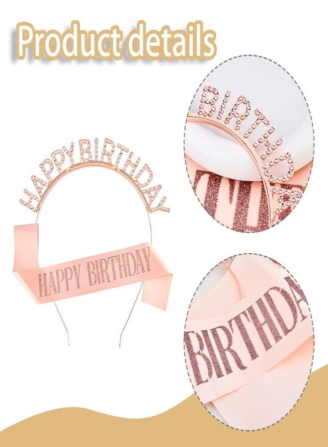 YangQian Happy Birthday Headband and Sash for Womens Birthday Party Hairband for Girls Bday Sash Head Band Bday Hair Band Supplies Happy Birth Day Tiara Birthdate Sashes Birth Date Hairbands Accessories Sashes - Image 5
