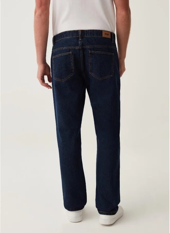 Ovs Regular-fit acid-wash jeans with five pockets