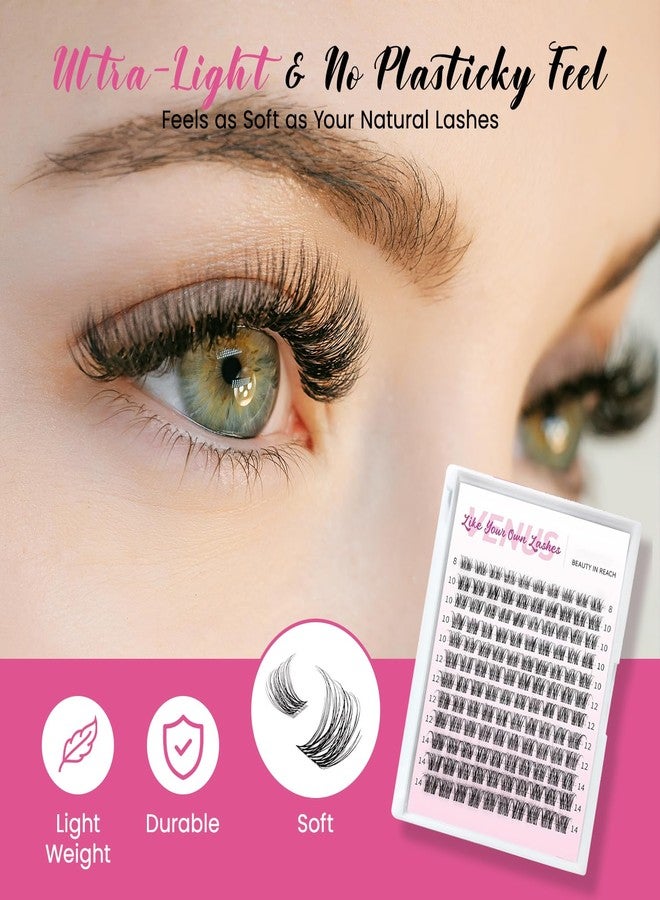 Arishine Lash Clusters Extension Kit: 280PCS Eyelash Clusters & Cluster Eyelash Extensions - 10-16mm D Curl Wispy DIY Lash Kit with Bond & Seal, Remover, Tweezers & Applicators - Thin Invisible Band - Image 3