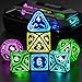 FONVGOGO Wireless Light Up Dice Set D and D RGB for Dungeons and DragonsCool LED DND Dice with Charging Box Rechargeable 7 Color Polyhedral Role Playing Dice for DND Gifts RPGAstral Shard Black - Image 2