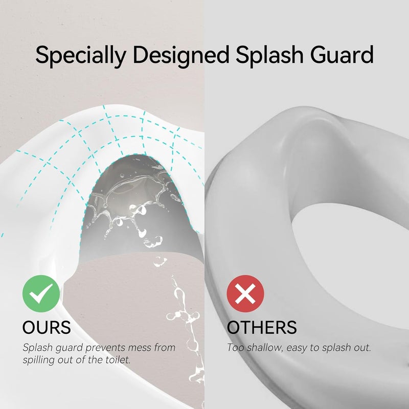 RT مقعد تدريب الحمام للأطفال من RT للأولاد والبنات يناسب المراحيض الطويلة مع قاعدة مطاطية مضادة للانزلاق وحاجز رذاذ سهل لتدريب الأطفال على استخدام الحمام وسهل التخزين - Image 4