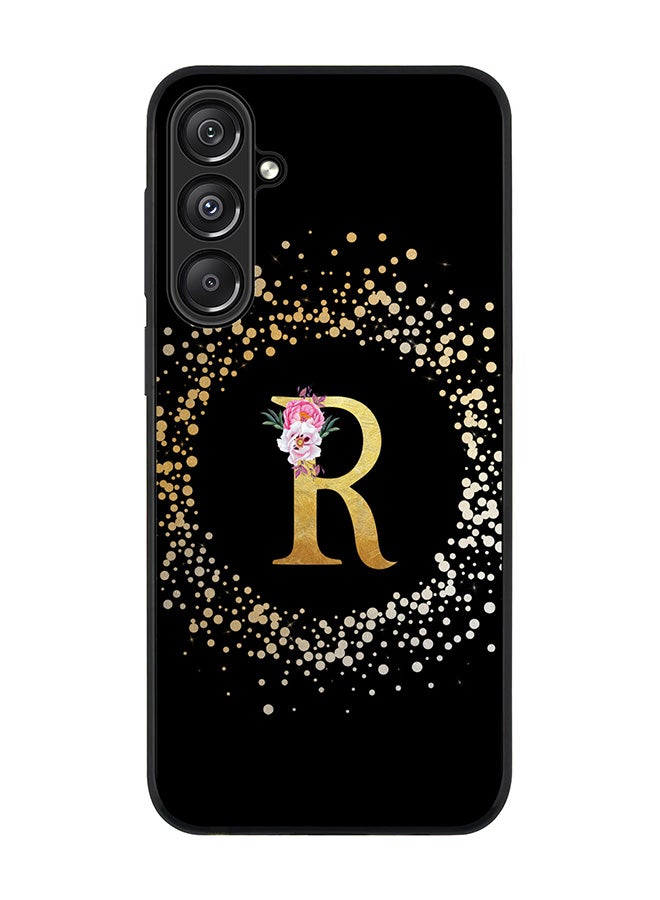 Stylizedd غطاء لهاتف سامسونج جالاكسي A16 / A16 5G، حماية كاميرا نحيفة، غطاء هاتف مضاد للصدمات - تصميم مخصص مزخرف - R (أسود)  - Image 1