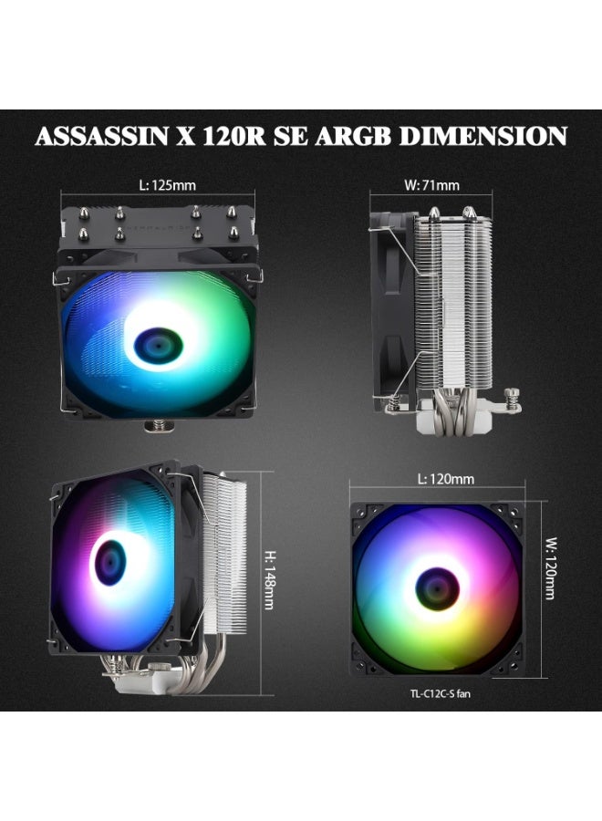 Thermalright AssassinX120 R SE ARGB CPU Air Cooler, AX120 R SE ARGB, 4 Heat Pipes, TL-C12C-S PWM Quiet Fan CPU Cooler with S-FDB Bearing, for AMD AM4/AM5 Intel 1700/1150/1151/1200, LGA1700 - Image 3
