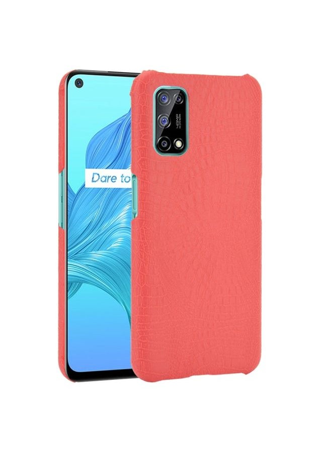 HuHa Case Cover For Realme V5 5G Shockproof Crocodile Texture PC + PU Case Red 