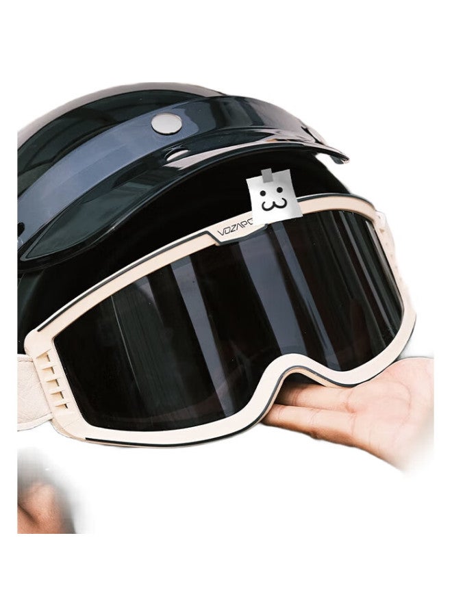 VOZAPOW Retro Motorcycle Goggles, Double-Layer Anti-Fog, Photochromic, Polarized, For Motorcycles, Off-Road, Electric Bikes, Nearsighted Riders, Protective Eyewear - Image 2