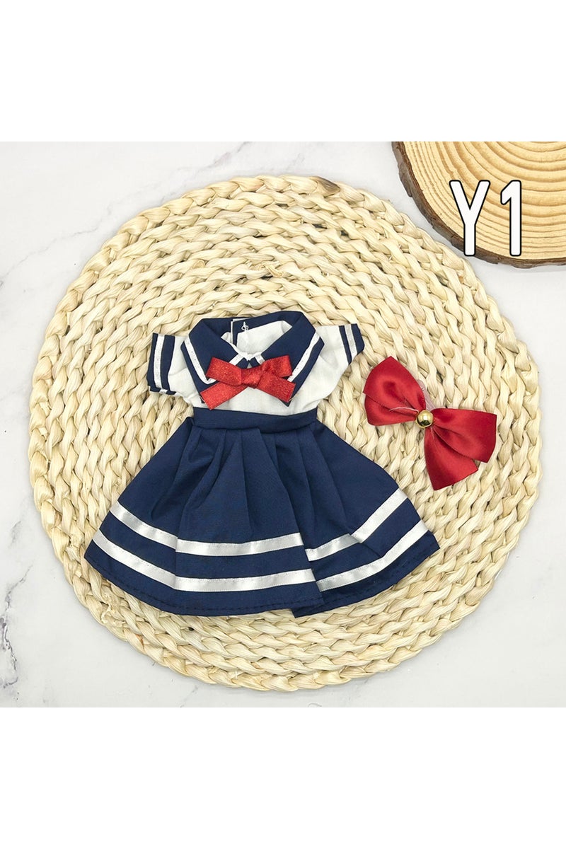 طقم ملابس Y-1 كامل لدمى BJD مقاس 1/6، طول 30 سم، بتصميم أنمي كاواي، تنورة وقبعة وغطاء رأس، ملابس أطفال