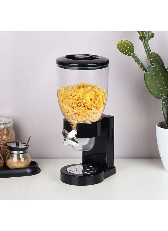 DANUBE HOME - Adeena One Cone Cereal Dispenser Black 3.5L Pe Abs Dry Food Countertop Kitchen Tools Storage Container Cereal Container For Kitchen & Dining Room 19.5X17X33Hcm - Black - Image 1