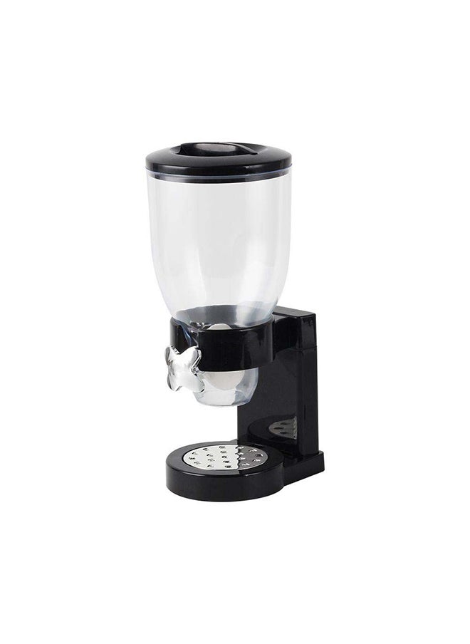 DANUBE HOME - Adeena One Cone Cereal Dispenser Black 3.5L Pe Abs Dry Food Countertop Kitchen Tools Storage Container Cereal Container For Kitchen & Dining Room 19.5X17X33Hcm - Black - Image 1