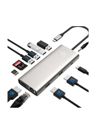 12-in-1 USB C Docking Station – Dual 4K HDMI/DP, 100W PD, USB 3.0, Ethernet, Audio & SD/TF Slots for Laptops - pzsku/Z9D0443917E6B0472BED8Z/45/1748162907/38d27cdd-a464-423d-a5fc-ae89778128f3