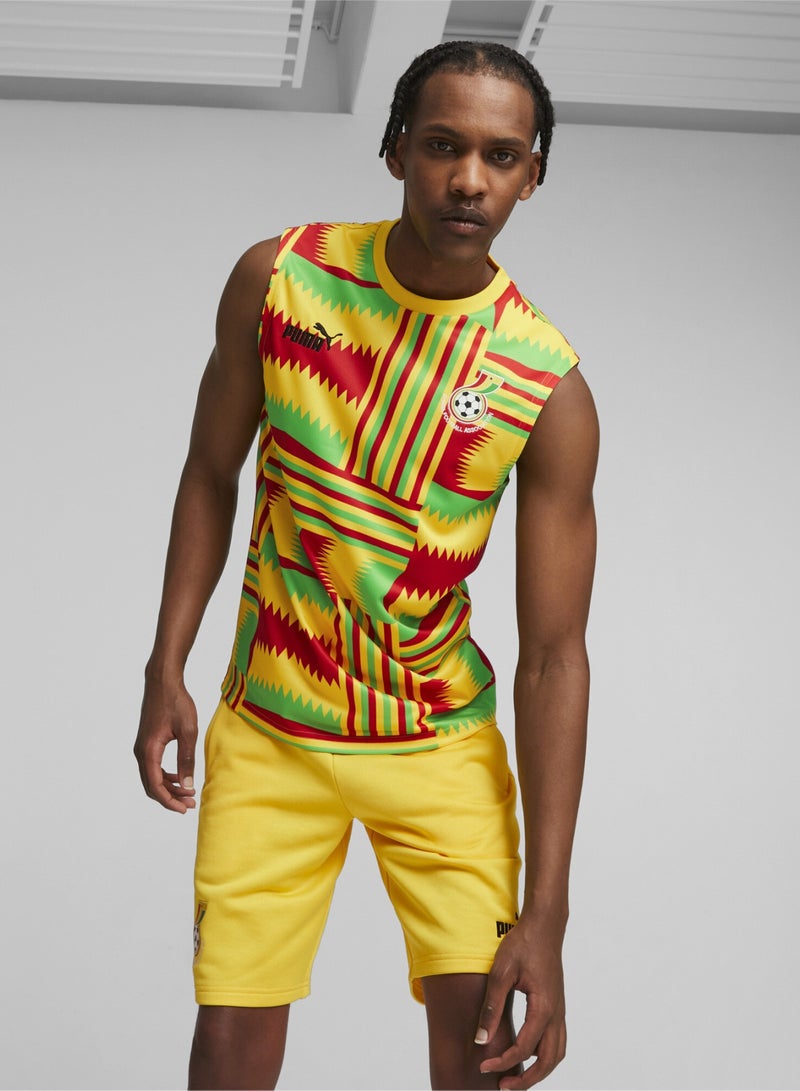PUMA Ghana FtblCulture Mens Yellow Sleeveless Jersey  - Image 1