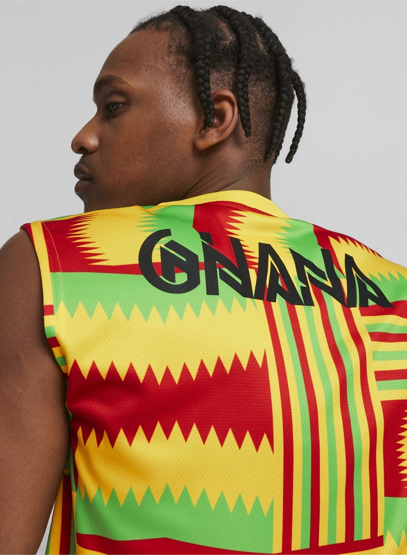 PUMA Ghana FtblCulture Mens Yellow Sleeveless Jersey  - Image 3