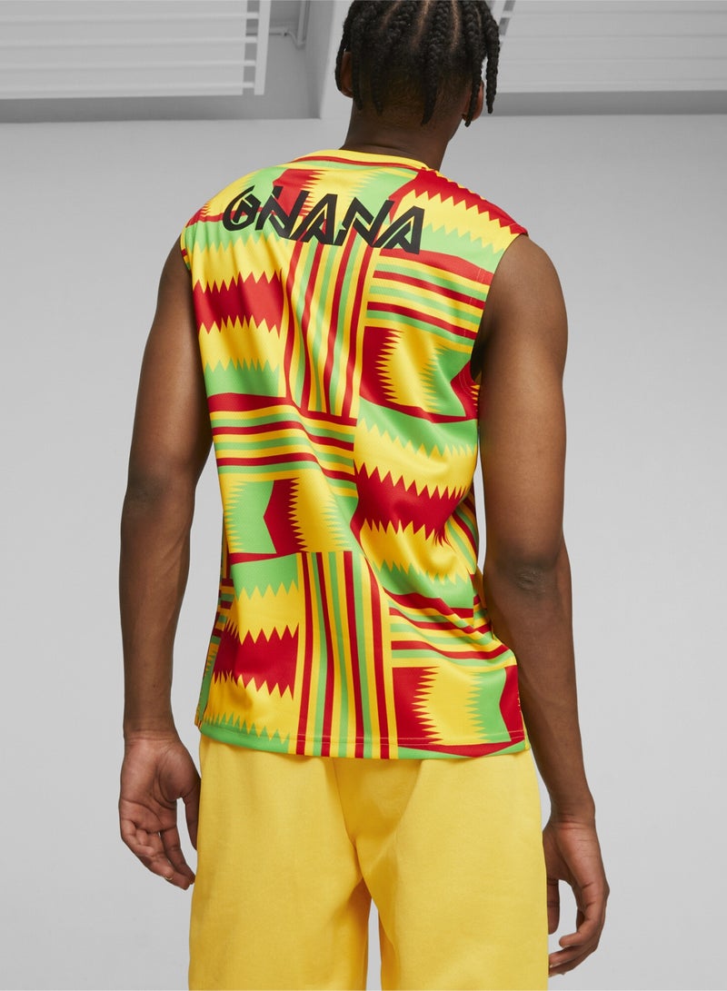 PUMA Ghana FtblCulture Mens Yellow Sleeveless Jersey  - Image 2