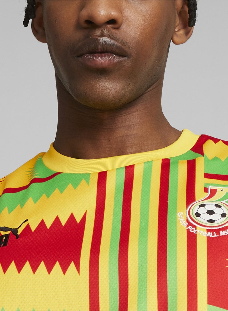 PUMA Ghana FtblCulture Mens Yellow Sleeveless Jersey  - Image 4