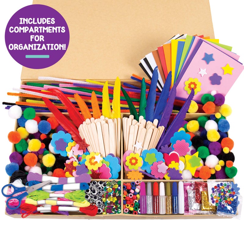 Made By Me Ultimate Craft Box, Art & Craft Activities 1000 Piece Set, Storage Case, Great for Preschool Arts & Crafts, Adult & Group Projects, Craft Box for Kids Girls & Boys - Image 2